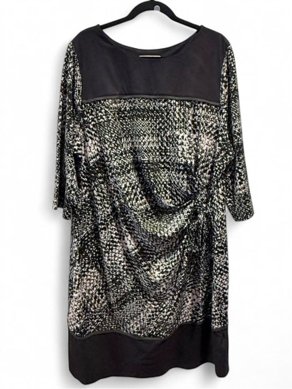 Shelby & Palmer Black and White Patterned Midi Dress
